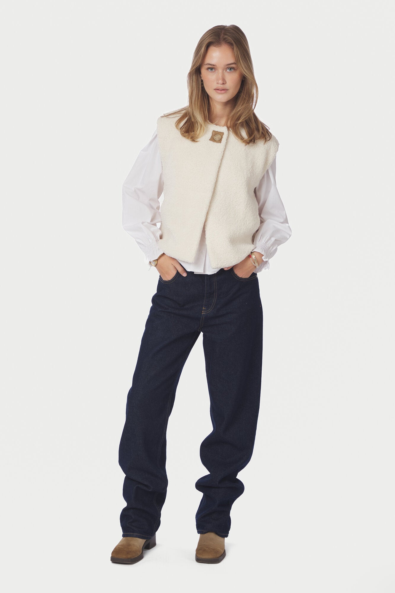 Anjanna teddyvest - Ivory